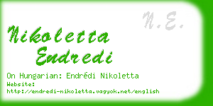 nikoletta endredi business card